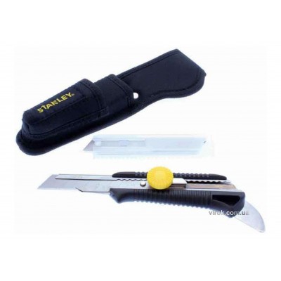 Нож STANLEY с отламывающимся лезвием 18 мм + футляр Нож STANLEY с отламывающимся лезвием 18 мм + футляр