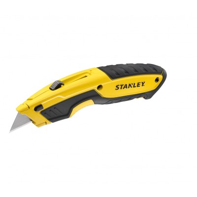 Ніж з висувним трапецевидним лезом STANLEY: 5 позицій, в металевому корпусі + 3 леза