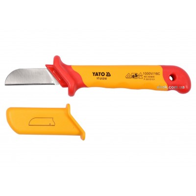 Нож диэлектрический для снятия изоляции YATO с лезвием 50 мм 180 мм Нож диэлектрический для снятия изоляции YATO с лезвием 50 мм 180 мм