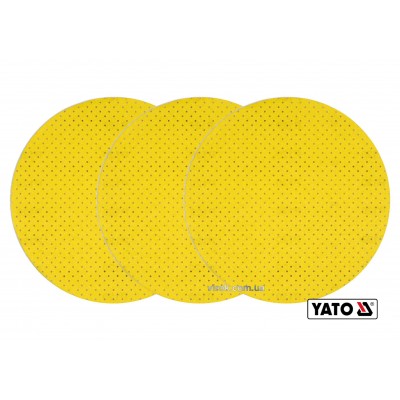 Диск шлифовальный перфорированный на липучке до шлифмашины YATO G120 225 мм 3 шт