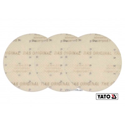 Диск шлифовальный перфорированный на липучке до шлифмашины YATO G220 225 мм 3 шт