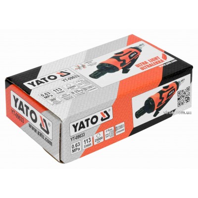 Прямая пневматическая шлифмашина YATO 1/4" 25000 об/мин 113 л/мин