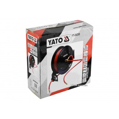 Шланг пневматический YATO на катушке с автосматыванием 9.5 мм 15 м