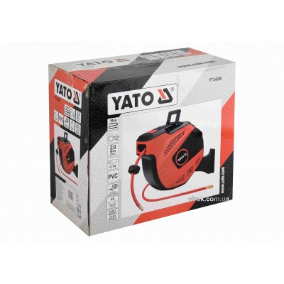 Шланг пневматический YATO на катушке с автосматыванием 12.5 мм 15 м