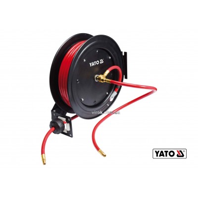 Шланг пневматический YATO на катушке с автосматыванием 9.5 мм 15 м
