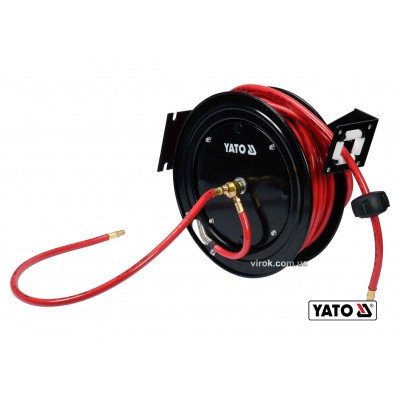 Шланг пневматический YATO на катушке с автосматыванием 9.5 мм 15 м