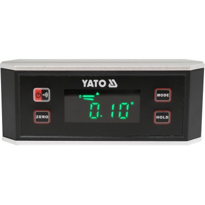 Рівень електронний з дисплеєм YATO: l=  150 мм. з магнітом, живлення від 2х 1,5 В батарейки ААА