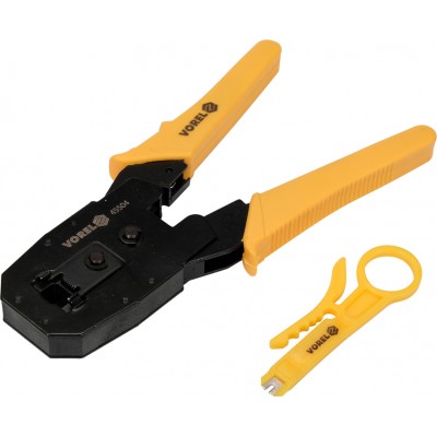 Кліщі для затискання телефонних і мережевих штепселів VOREL: L= 195 мм, RJ45 RJ10 RJ11 Кліщі для затискання телефонних і мережевих штепселів VOREL: L= 195 мм, RJ45 RJ10 RJ11