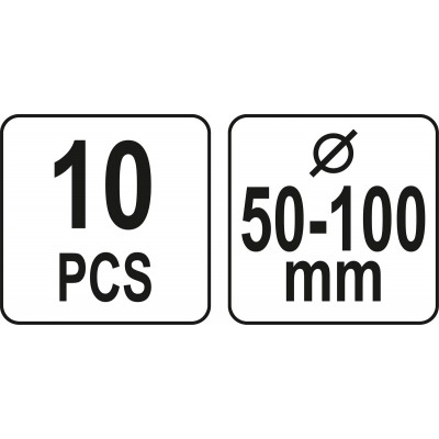 Засоби для встановлення поршневих кілець YATO Ø=50-100 мм, 10 елем. Засоби для встановлення поршневих кілець YATO Ø=50-100 мм, 10 елем.