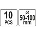 Засоби для встановлення поршневих кілець YATO Ø=50-100 мм, 10 елем. Засоби для встановлення поршневих кілець YATO Ø=50-100 мм, 10 елем.