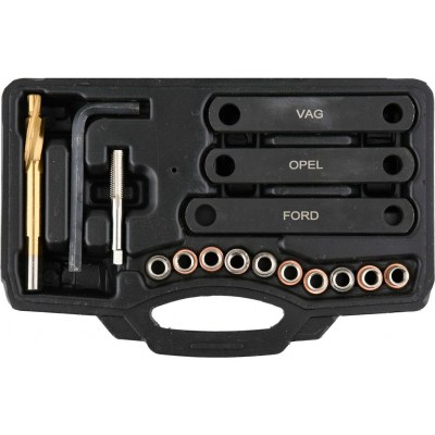 Засоби для ремонту різьби гальмівних супортів FORD/OPEL/VAG YATO, М9х1,25; 16 елем. Засоби для ремонту різьби гальмівних супортів FORD/OPEL/VAG YATO, М9х1,25; 16 елем.