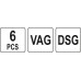 Інструменти для обслуговування муфт зчеплення YATO ряду DSG концерну VAG, компл. 6 елем.