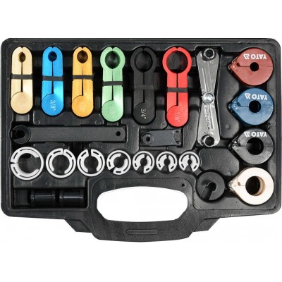 Засоби для роз'єднання паливних і кондиціонерних трубопровідників YATO, наб. 23 елем. Засоби для роз'єднання паливних і кондиціонерних трубопровідників YATO, наб. 23 елем.