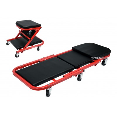 Лежак-сиденье для ремонта на 6 колесах YATO 91 х 42 х 13 см 150/120 кг