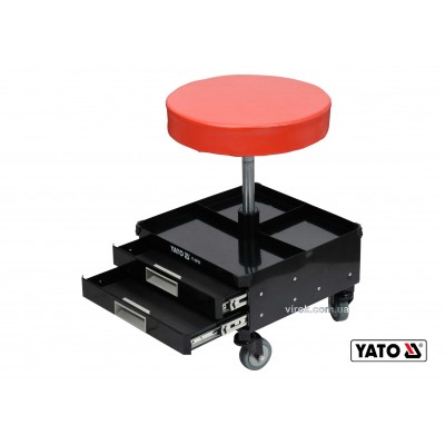 Табурет на колесах YATO с 3 шухлядами 380 x 380 x 450-560 мм 150 кг