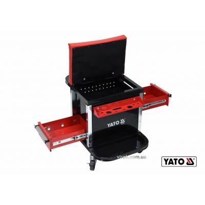 Табурет на колесах YATO с 2 шухлядами 530 x 470 x 360 мм 150 кг