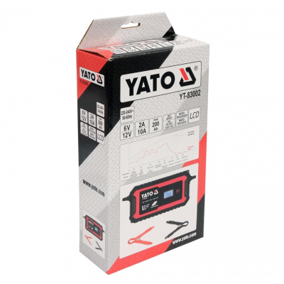 Зарядний прилад мережевий з LCD дисплеєм 230В YATO до акумуляторів 6V-2А 12V-10А, макс. 240AГод