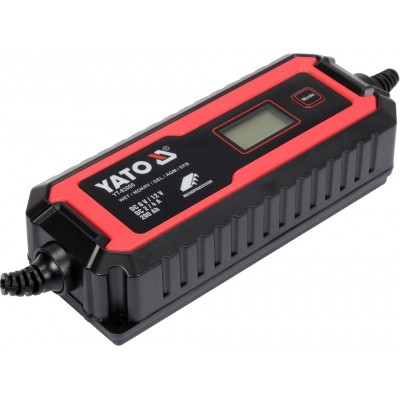 Зарядний прилад мережевий з LCD дисплеєм 230В YATO до акумуляторів 6V-2А 12V-4А, макс. 240 AГод