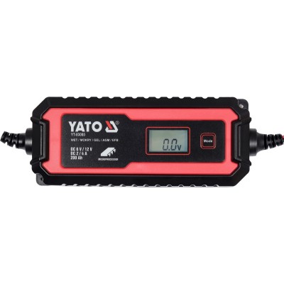 Зарядний прилад мережевий з LCD дисплеєм 230В YATO до акумуляторів 6V-2А 12V-4А, макс. 240 AГод