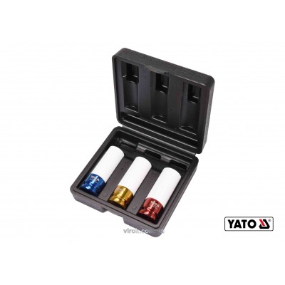 Головки торцевые ударные для алюминиевых дисков YATO 1/2" 17/19/21 мм 3 шт