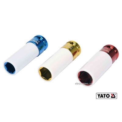 Головки торцевые ударные для алюминиевых дисков YATO 1/2" 17/19/21 мм 3 шт