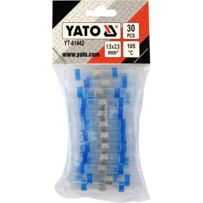 Кембрики термоусадочные до 105 °C с оловом YATO, для проводников 1.5-2.5 мм², 30 шт. Кембрики термоусадочные до 105 °C с оловом YATO, для проводников 1.5-2.5 мм², 30 шт.
