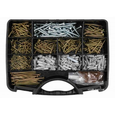 Шурупы с набором пластмассовых дюбелей YATO 620 шт