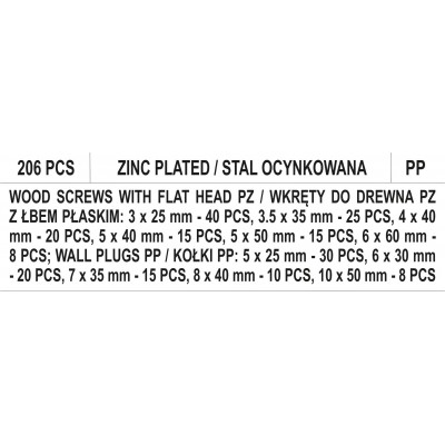 Шурупы и дюбеля VOREL 260 шт