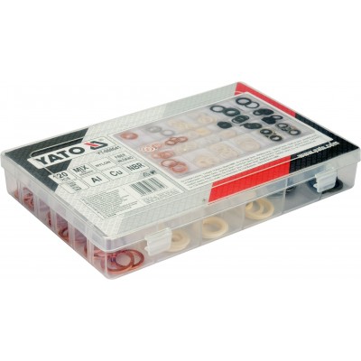 Прокладки для сливных пробок YATO разных размеров, 120 шт.