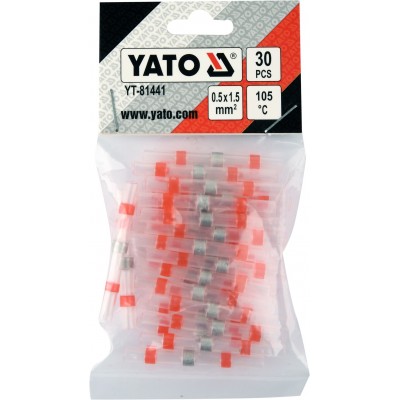 Кембрики термоусадочные до 105 °C с оловом YATO, для проводников 0.5-1.5 мм², 30 шт. Кембрики термоусадочные до 105 °C с оловом YATO, для проводников 0.5-1.5 мм², 30 шт.