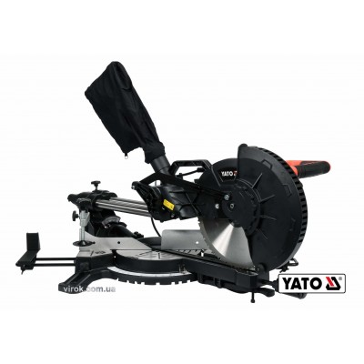 Пила торцовочная по дереву и металлу с лазером и протяжкой YATO 1.8 кВт диск 255 x 25.4 мм Пила торцовочная по дереву и металлу с лазером и протяжкой YATO 1.8 кВт диск 255 x 25.4 мм