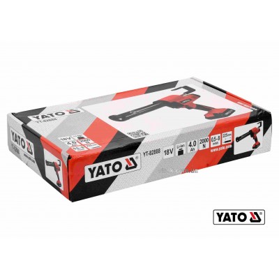 Пистолет для клея и герметика аккумуляторный YATO Li-Ion 18 В 4 Ач для тюбов 225 мм 0.5-8 мм/с