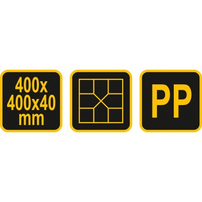 Формы из полипропилена для изготовления брусчатки VOREL 400 х 400 x 40 мм Формы из полипропилена для изготовления брусчатки VOREL 400 х 400 x 40 мм