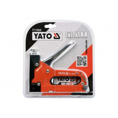 Степлер YATO с регулятором для скоб 53 4-14 мм, S 10-12 мм, J 10-14 мм