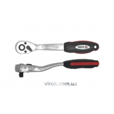 Трещотка 1/4" с изогнутой ручкой YATO 145 мм 72 зубца