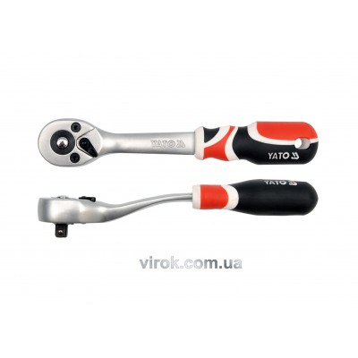Трещотка 1/4" с изогнутой ручкой YATO 155 мм 72 зубца