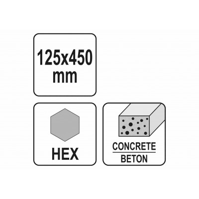 Долото плоское YATO HEX 450 x 125 мм Долото плоское YATO HEX 450 x 125 мм