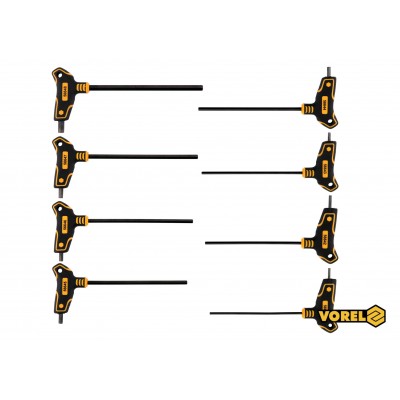 Набір ключів шестигранних Т-подібних VOREL HEX 2.5-10 мм 100-200 мм 8 шт
