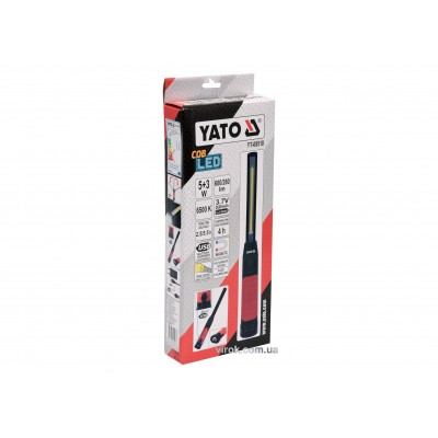 Лампа светодиодная аккумуляторная YATO YT-08518 (Li-Ion, 3.7 В, 5/3 Вт, 600/260 лм) Лампа светодиодная аккумуляторная YATO YT-08518 (Li-Ion, 3.7 В, 5/3 Вт, 600/260 лм)