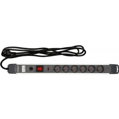 Удлинитель сетевой STHOR 72373 (l= 3 м, колодка- 6 гнезд и вкл, 3-жильный Ø=1,5 мм², с заземл. и защита)