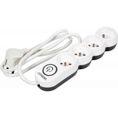 Удлинитель сетевой STHOR 72355 (l= 5 м, колодка с 4 гнездами и вкл, 3-жильный Ø=1,5 мм², с заземл)