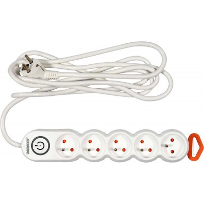 Удлинитель сетевой STHOR 72357 (l= 3 м, колодка с 5 гнездами и вкл, 3-жильный Ø=1,5 мм², с заземл)