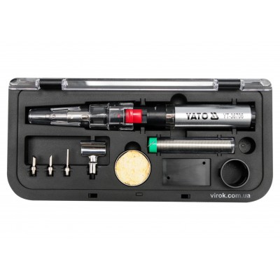 Паяльник газовый 3 в 1 YATO 30-125 Вт 450-1300°С с аксессуарами