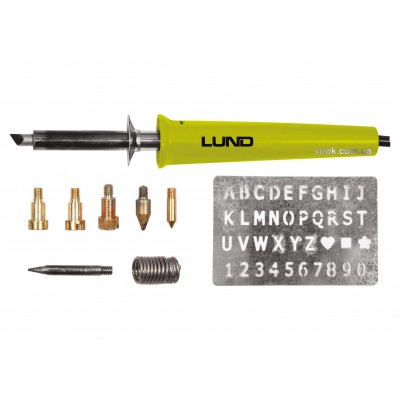 Паяльник-выжигатель по дереву LUND 30 Вт 400°C с наконечниками 11 шт