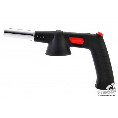 Газовая горелка с пьезозапалом и керамическим соплом VIROK с цанговым соединением с ручкой Газовая горелка с пьезозапалом и керамическим соплом VIROK с цанговым соединением с ручкой