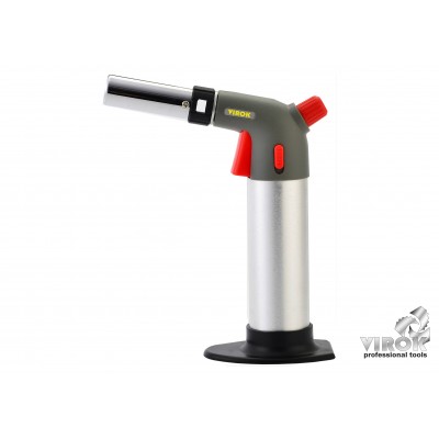 Газовая горелка с пьезозапалом и керамическим соплом VIROK с баллоном и блокировочной кнопкой Газовая горелка с пьезозапалом и керамическим соплом VIROK с баллоном и блокировочной кнопкой