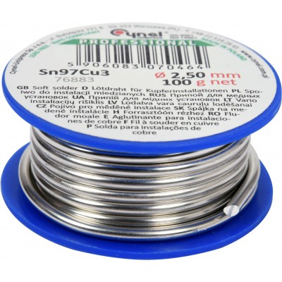 Припой для пайки меди CYNEL, Ø 2,5 мм, проволочный на катушке 100 г
