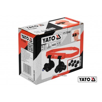Лупы на голову с подсветкой YATO 2 LED 4 пары с кратностью х10, х15, х20, х25 Лупы на голову с подсветкой YATO 2 LED 4 пары с кратностью х10, х15, х20, х25
