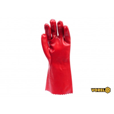 Перчатки масло-бензиностойкые красные VOREL размер 36 см