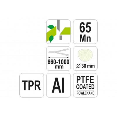 Секатор для обрезки веток телескопический FLO 99114 (30 мм, 660-1000 мм) Секатор для обрезки веток телескопический FLO 99114 (30 мм, 660-1000 мм)